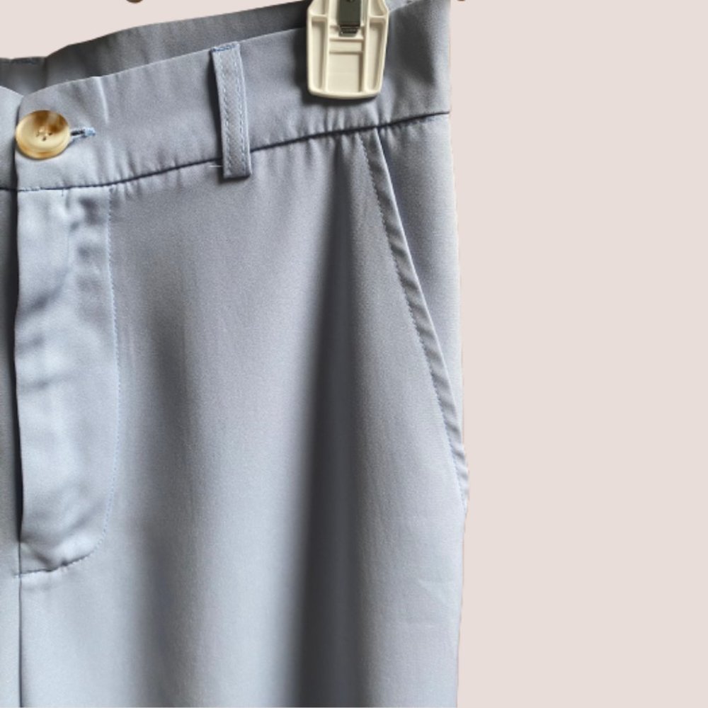 Blue Polyester Trousers - Women's Size M - UP AND DOWN Boutique